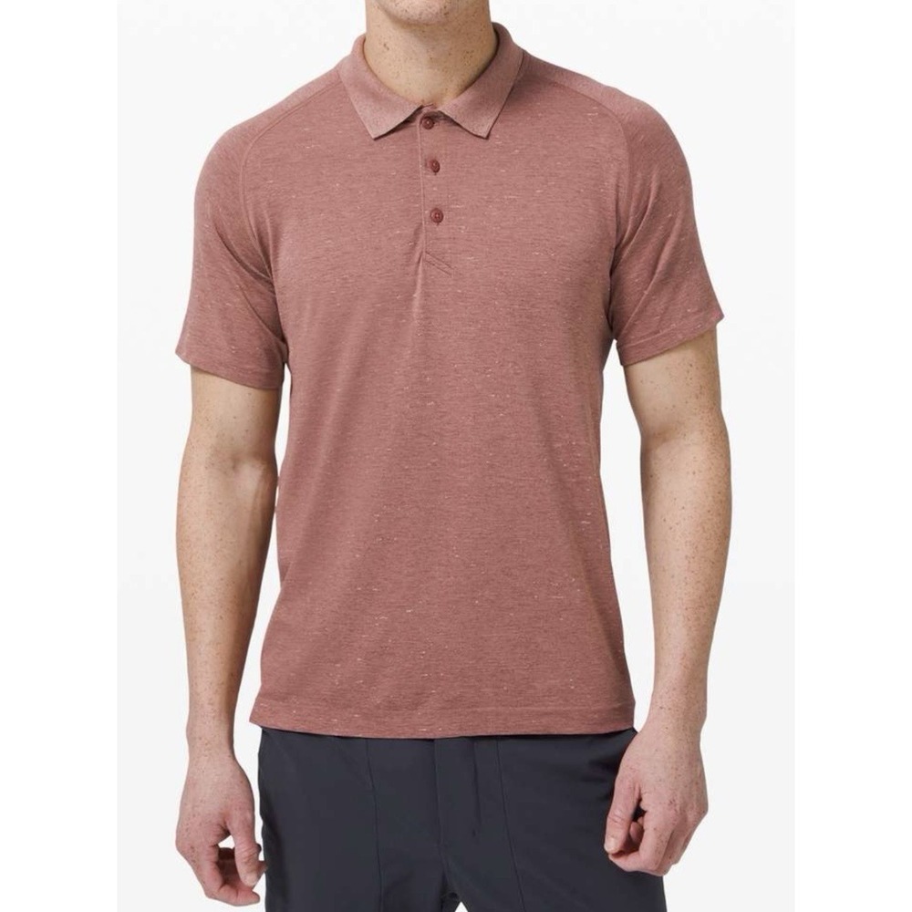 Lululemon Metal Vent Tech Polo 2.0 Men's L Chalky Rose Silverescent Performance